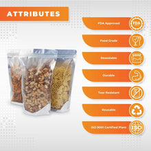 Load image into Gallery viewer, Stand Up Pouch 6" x 9.5" x 3.25" | Clear Front/Black Foil Back 1,000pcs