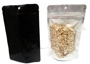 Stand Up Pouch 4" x 6.5" x 2.5" | Clear Front Black Back With Hang Hole 1,000pcs