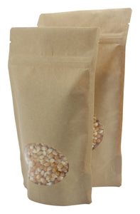 Stand Up Pouch Kraft 4oz - 5.125" x 8.125" x 3" with Window 1,000pcs