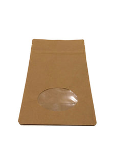 Stand Up Pouch Kraft 4oz - 5.125" x 8.125" x 3" with Window 1,000pcs